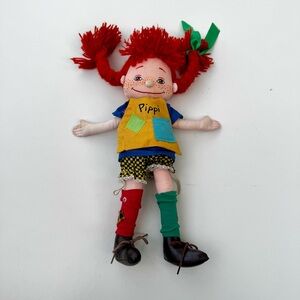 Vintage Pippi Longstocking Collectors Edition Rag Doll Stuffed Omega Toy 80s
